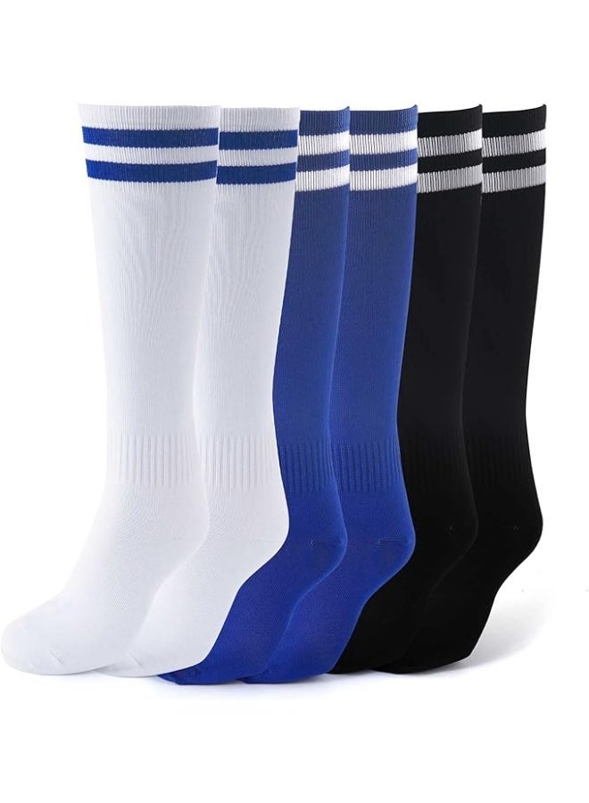 3 زوج من جوارب كرة القدم الرياضية المضادة للانزلاق، جوارب رياضية محايدة للجنس، جوارب ملصقات مطاطية مضادة للانزلاق للرجال والنساء، أبيض، مقاس M - Image 1